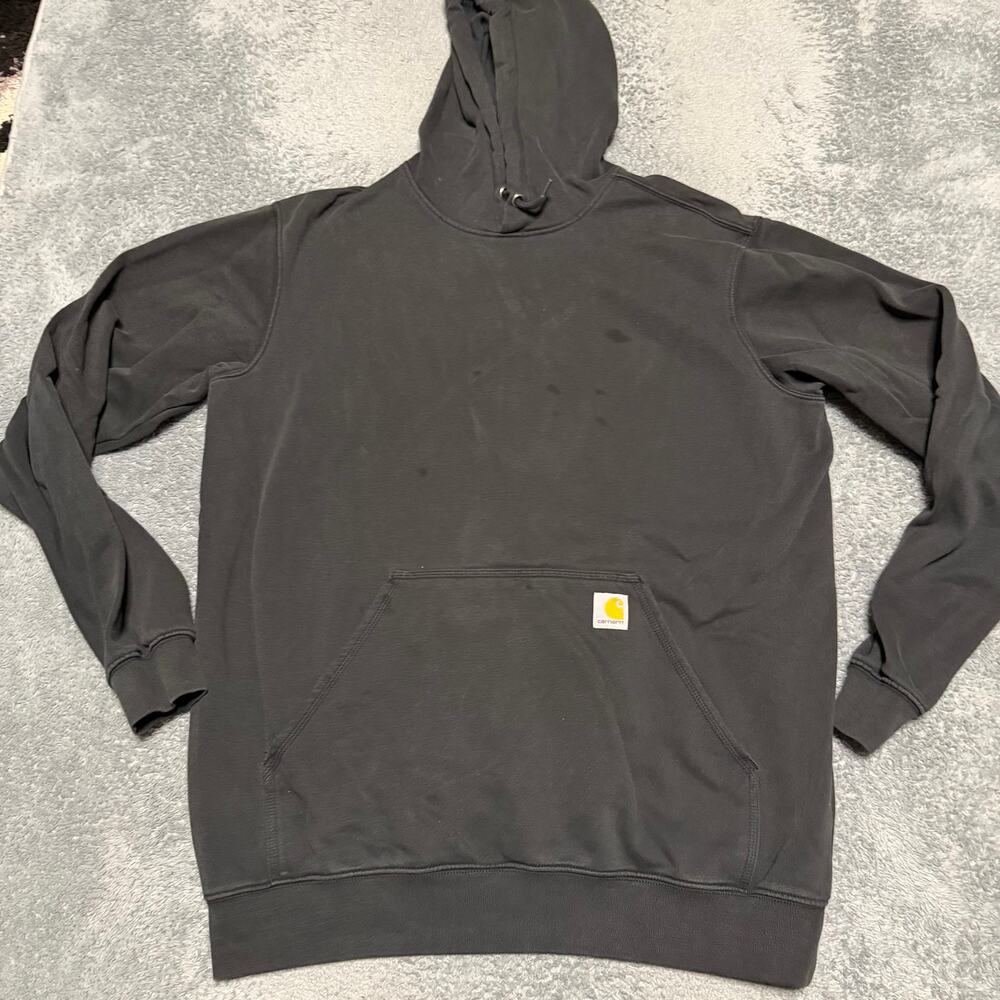 Carhartt Hoodie Mens Large Tall Loose Black Workwear Sweatshirt  ****